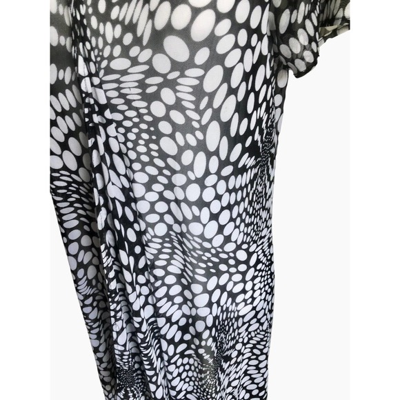 FREE W/PURCHASE Robert Louis Navy White Full Sheer Mesh Knit Dress CoverUp SMALL - Picture 3 of 6
